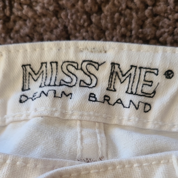 Miss Me White Flare Jeans with Silver Accents - Picture 2 of 10
